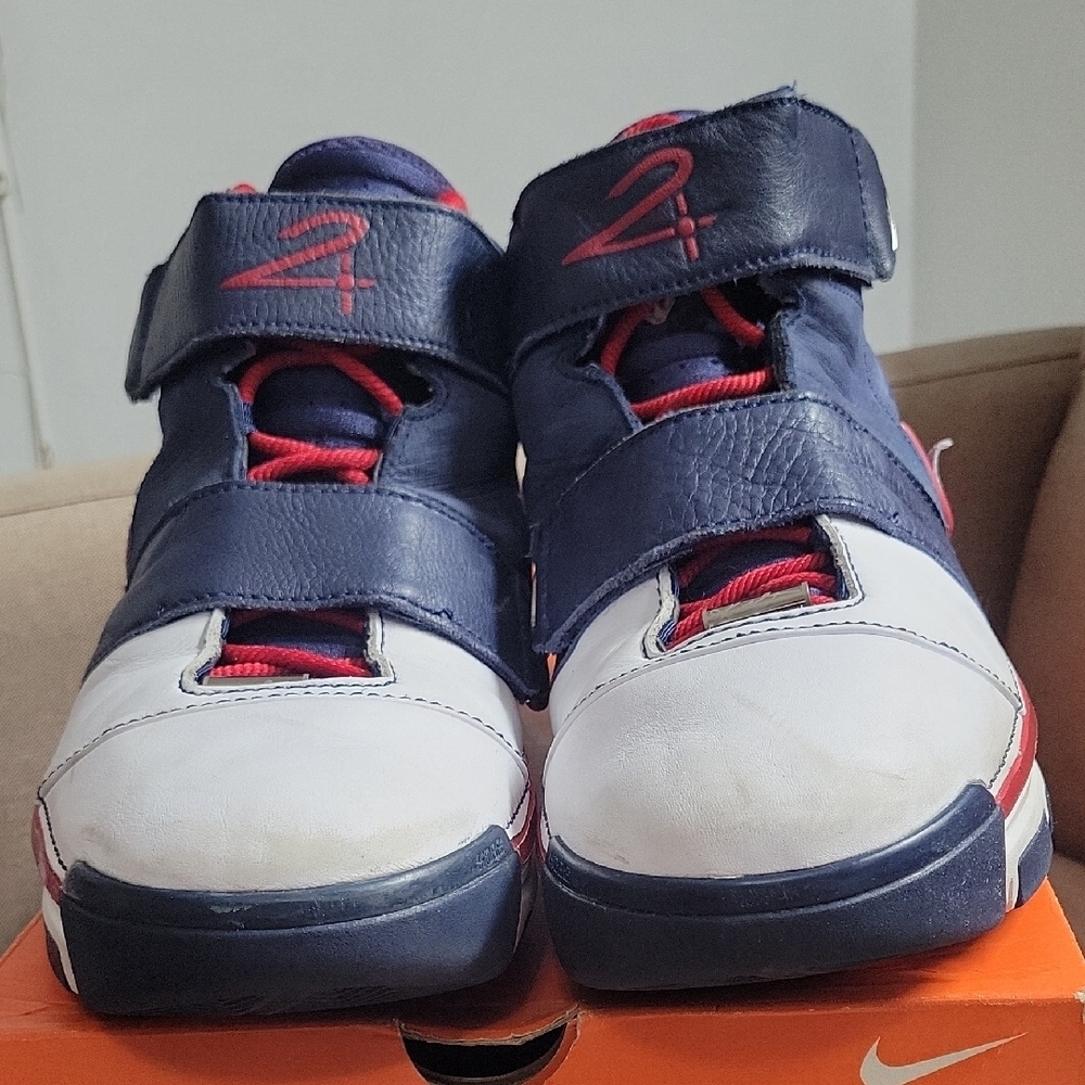 Nike Blue and White Sneakers with Velcro Strap